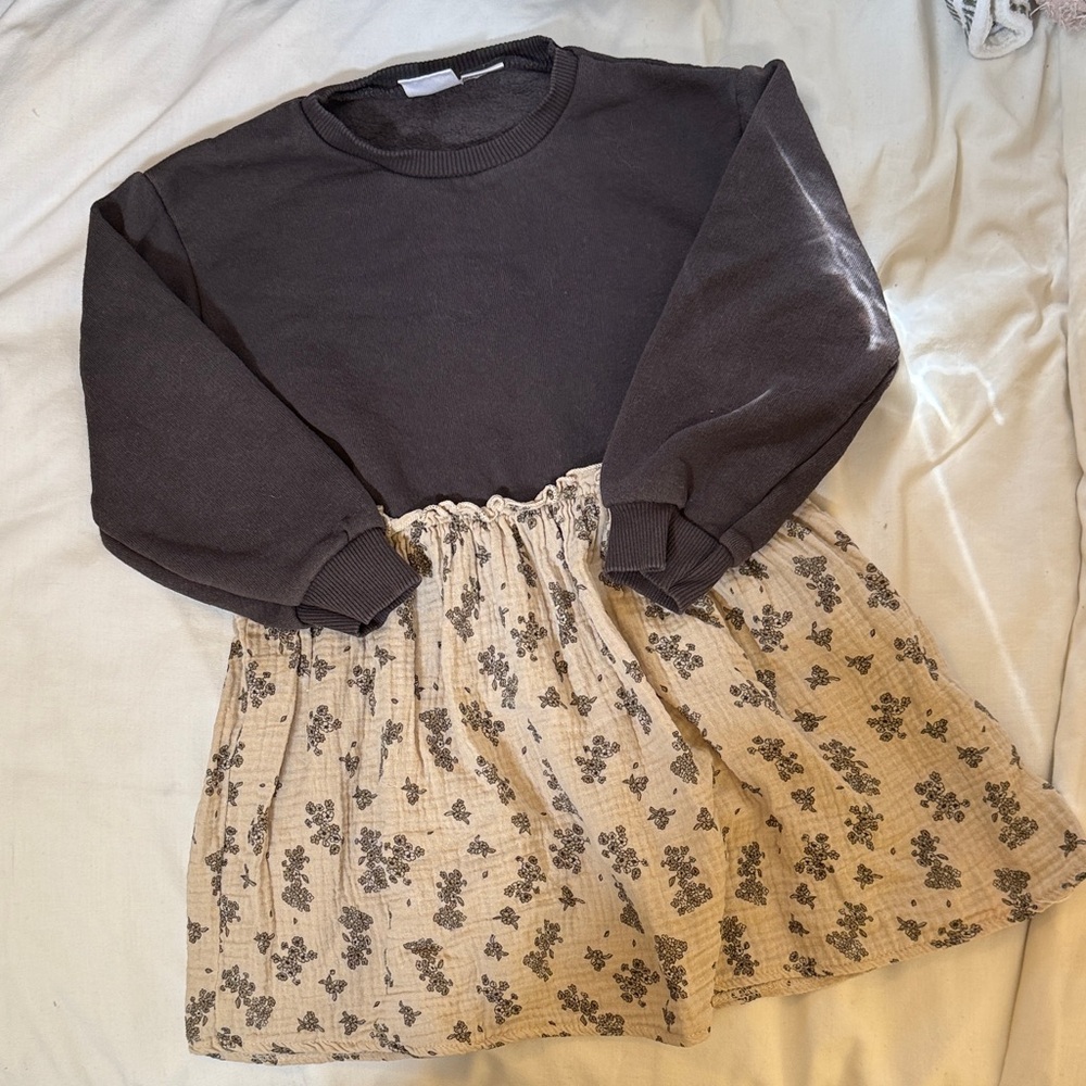 Zara Sweatshirt Floral Dress